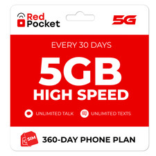 Piano prepagato RedPocket $12,50/mo: 5 GB + conversazione e testo illimitati