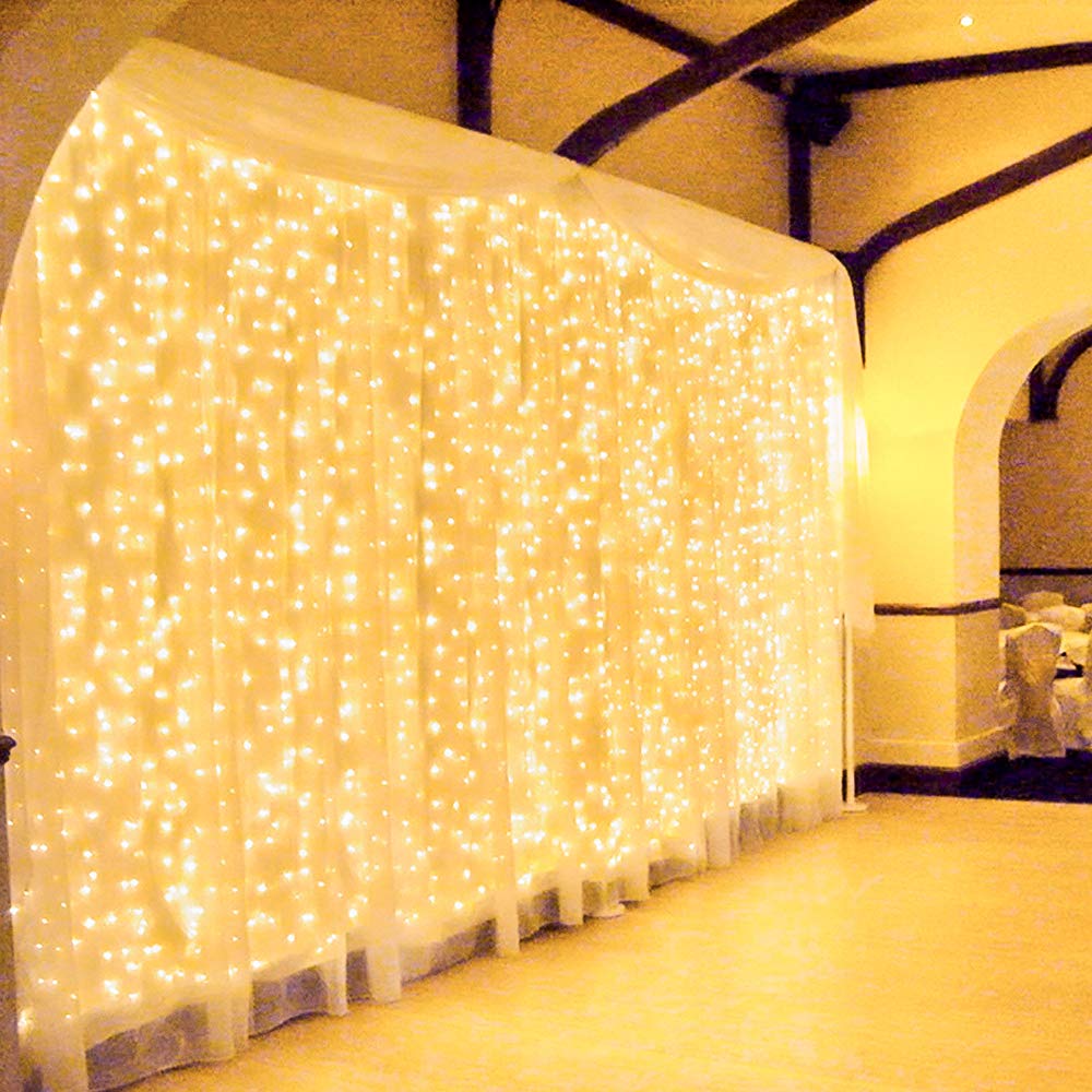 Zorela 600 LED 6Mx3M Tenda Luminosa Natale Esterno Interno Prolungabile Luci di Natale IP44 Impermeabile con 8 Modalità Tenda Luci Esterno per Natale, Giardino e Matrimonio - Bian…