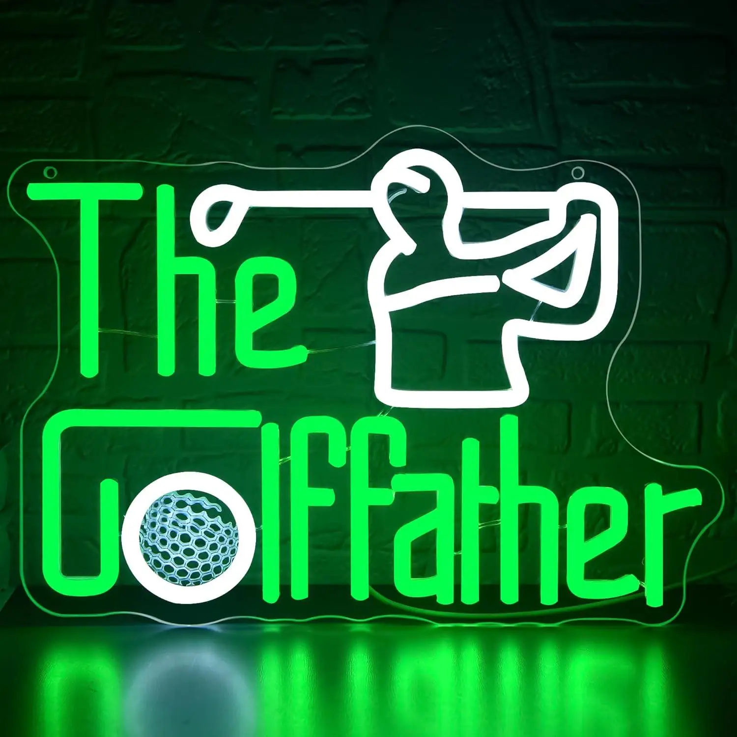 Insegna al Neon 'Golf Father' con Luci LED Dimmerabili USB per Campi da Golf, Decorazione da Parete per Bar e 'Man Cave', Regalo di Compleanno per Golfisti