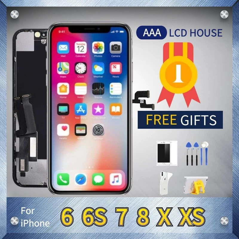 AAA OLED Per iPhone X XR XS Max Schermo LCD Touch Digitizer Assembly Ecran Per iPhone 6 6S 7 8 Display LCD di Ricambio Pantalla
