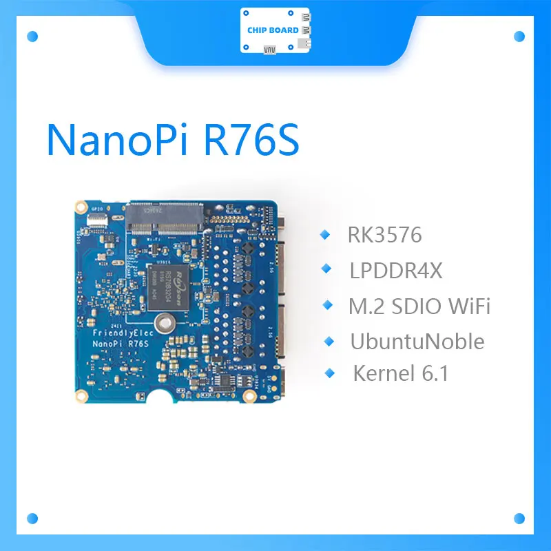 AmicoElec NanoPi R76S | RK3576 LPDDR5 SBC | Doppio NIC 2,5G | Distribuzione HDMI e AI