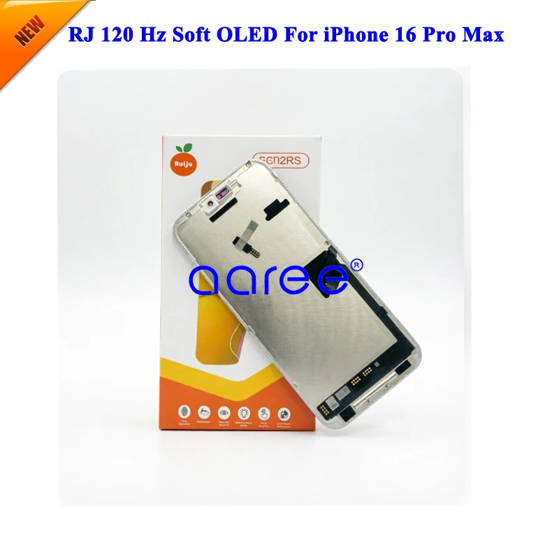 Display OLED Morbido 120Hz Marca RJ per iPhone 16 Pro Max, Schermo LCD OLED Morbido con Touch Digitizer