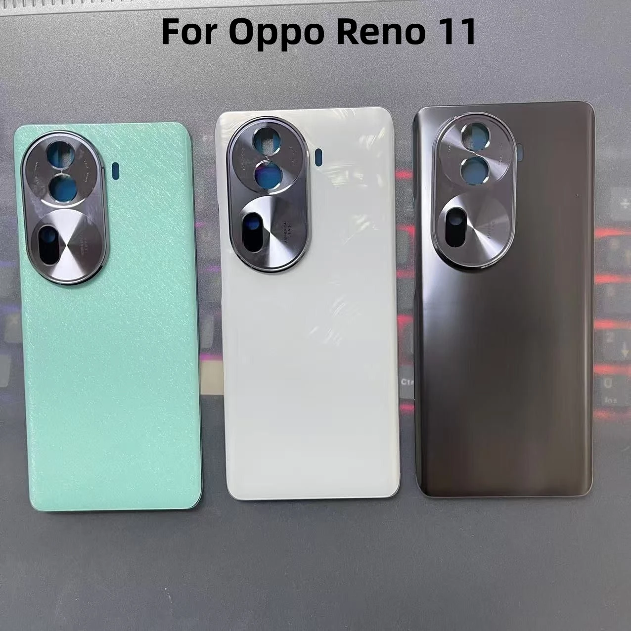 Riparazione Scocca Batteria A+++ per Oppo Reno 11, Cover Posteriore in Vetro, Guscio con Lente Fotocamera e Adesivo, Parti di Ricambio