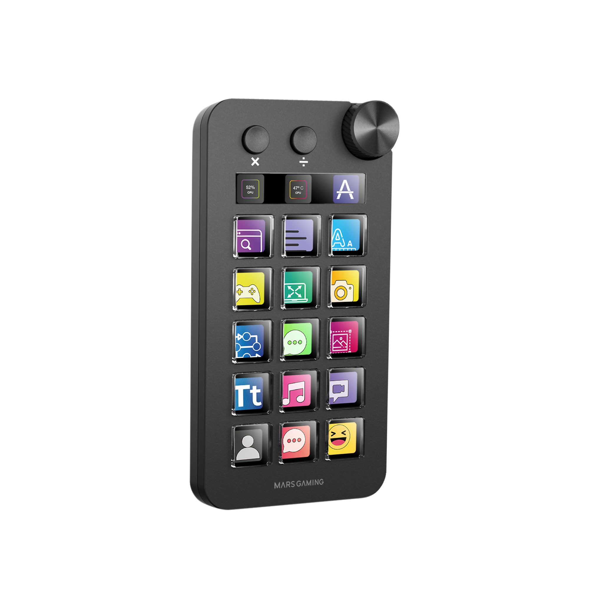 Mars Gaming MSD-Neo, Control Deck, 15 Tasti LCD Personalizzabili, Rotella e Doppio Pulsante, Schermo Monitoraggio Esteso, Calcolatrice e Tastierino Numerico, Software Windows e ma…