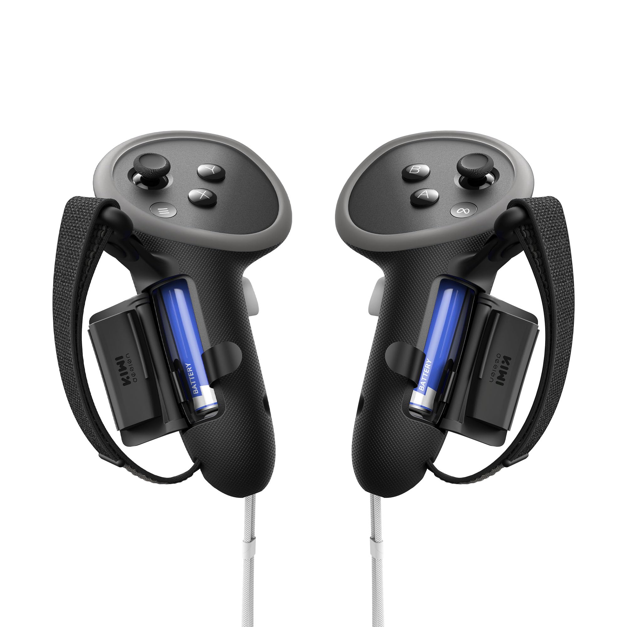 KIWI design G4 Pro Impugnature Protettive Antiscivolo facili per Quest 3/3S | Per Quest 3/3S, antiscivolo, antiurto, batteria accessibile, segnale stabile, regolabile, per mani gr…