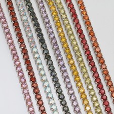 Bracciale catena tennis VERO multicolore MOISSANITE argento 925 pass tester!! 5mm