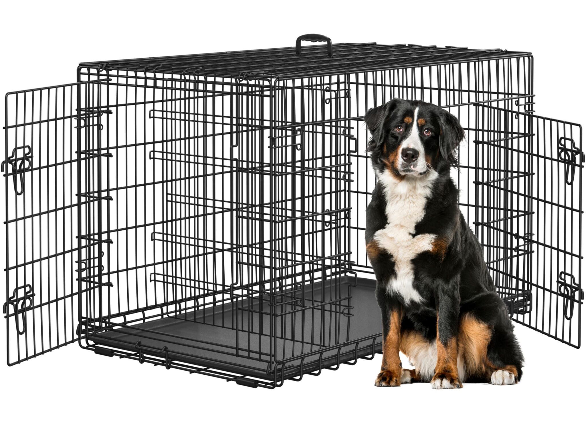 Yaheetech Gabbia Metallo per Cani Pieghevole 122 × 71 × 78 cm Nero | Gabbia per Cani e Gatti, Vassoio Rimovibile, Doppia Porta, Divisorio Regolabile, Struttura Robusta, Montaggio…