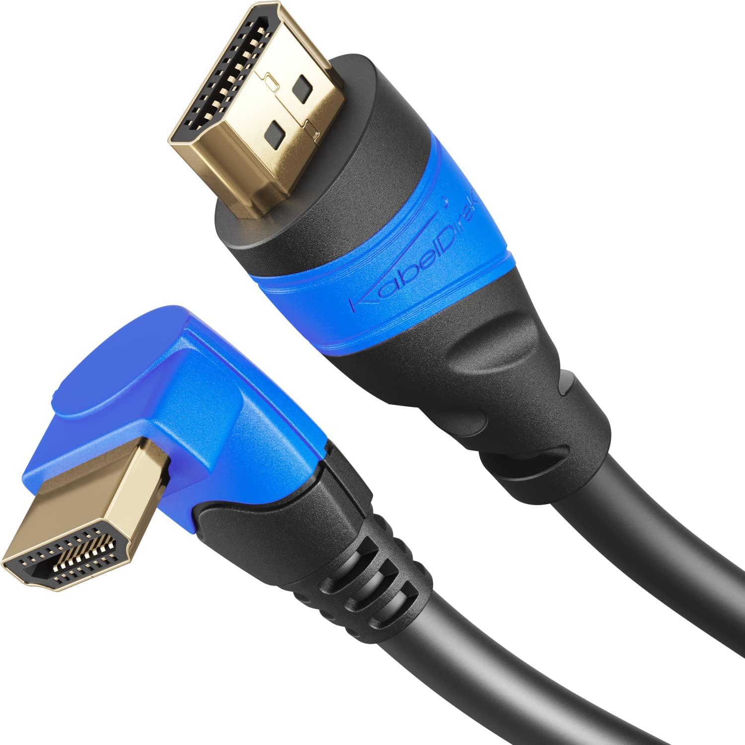 KabelDirekt – Cavo HDMI 4K 90° – 10m | High Speed HDMI con Ethernet, 4K Ultra HD, 3D, Full HD 1080p, HDR, ARC, PS5, XBO, HDTV