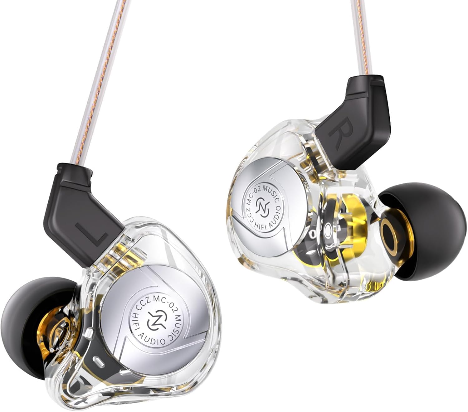 Keephifi CCZ MC02 Aura - Auricolari IEM a doppio magnete, driver dinamico da 10 mm per frequenze medio-basse, monitor in-ear cablati con jack da 3,5 mm