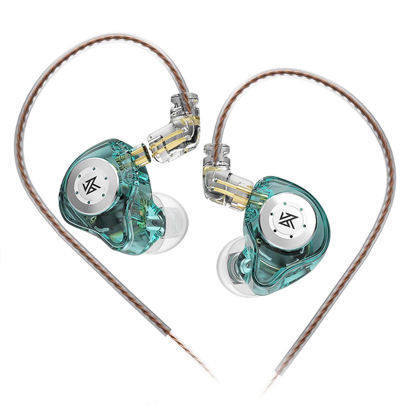 Keephifi KZ EDX PRO In Ear Monitor 1DD Cuffie Con Filo per Audiofili, Musicisti, 2 Pin (Verde, Senza Microfono)