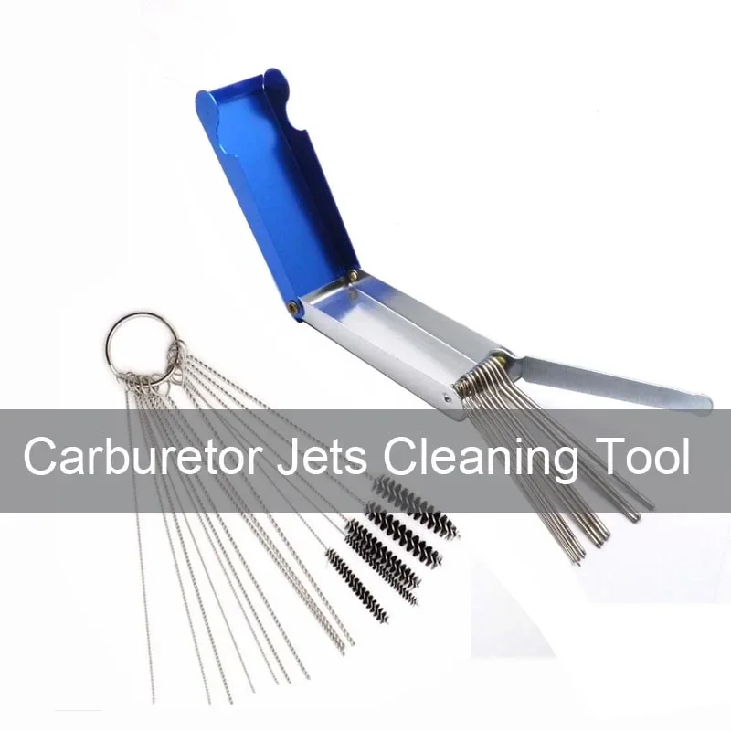 Getti del carburatore Strumento per la pulizia Aghi Set di spazzole per moto Carburatore Jet Iniettore Ugello Filo Pulito Spray Strumenti di pulizia