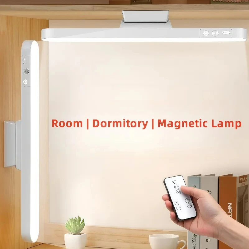 Lampada da tavolo a LED Lampada da scrivania ricaricabile USB a sospensione magnetica Lampada da lettura a 3 colori Luce notturna dimmerabile per armadio armadio