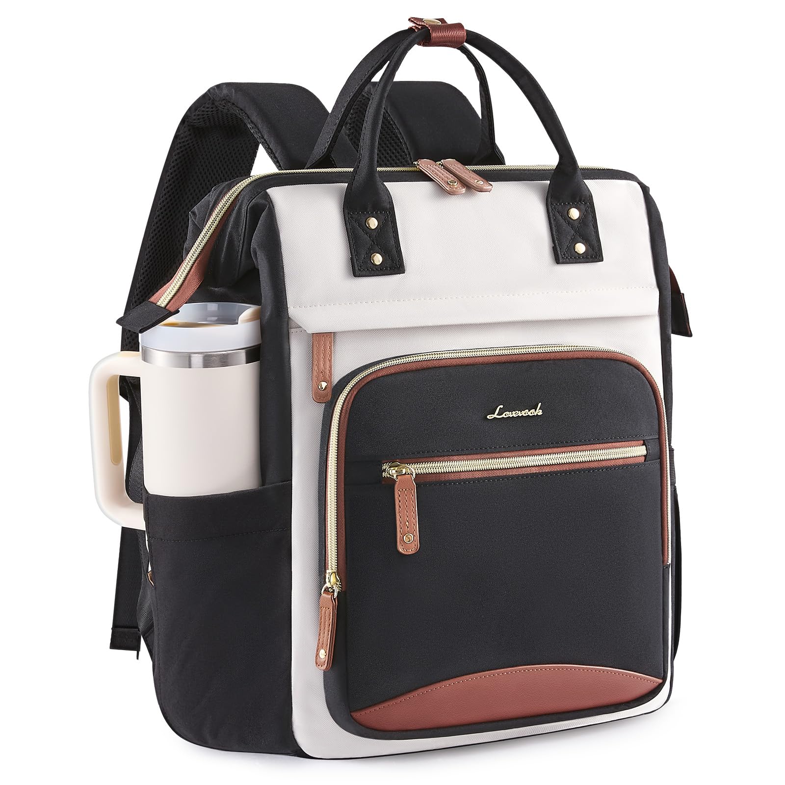 LOVEVOOK Zaino Donna, 15,6" Laptop Zaino Scuola Ragazze Backpack Women | Zaino Impermeabile da Lavoro con Ampio Scomparto Bottiglia & Laptop, Multi-Tasca Borsa Scuola per Ufficio…