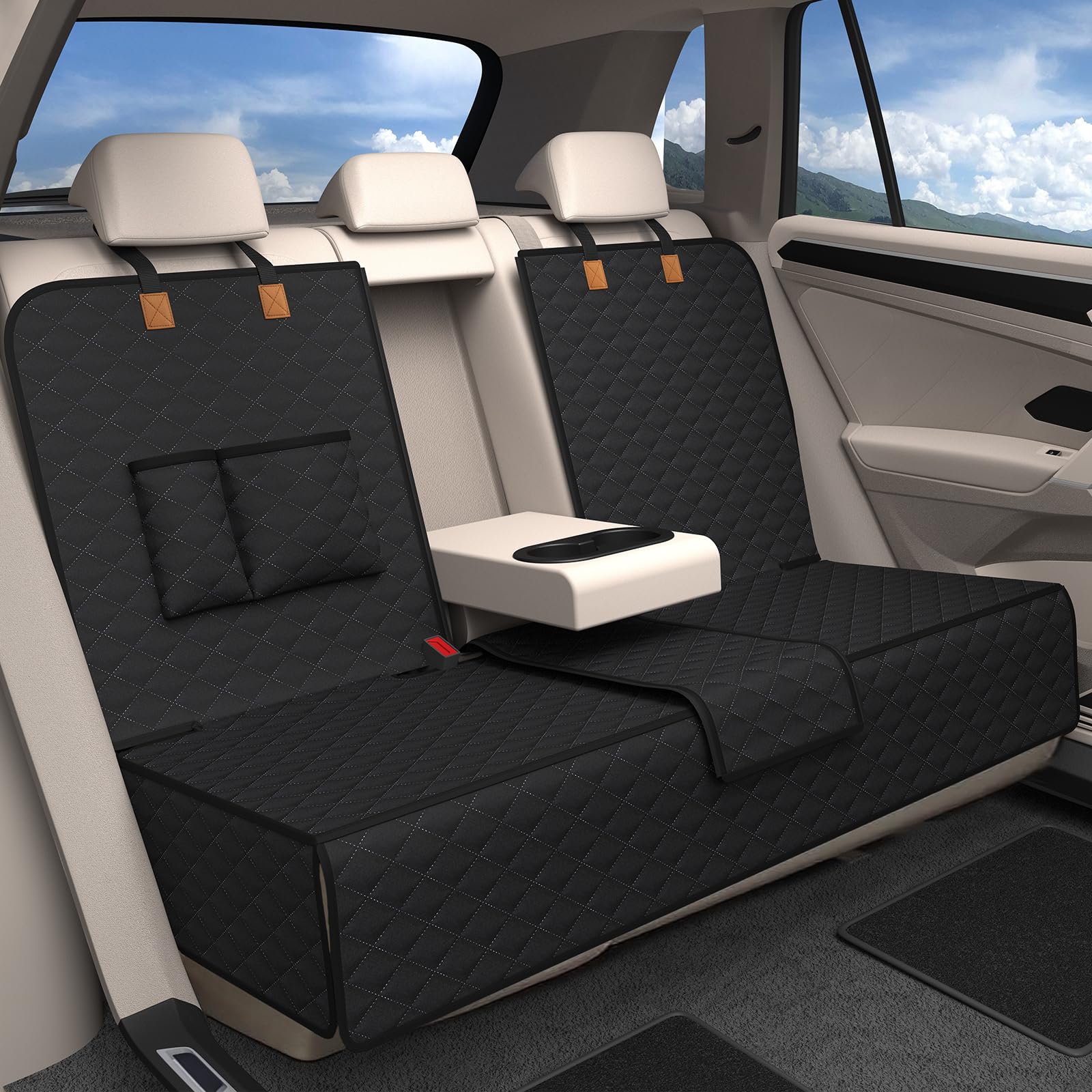 BMaoBBo Coprisedile Auto per Aani Sedile Posteriore Dell'Auto, Antiscivolo, Impermeabile, 136 x 45 cm, Antigraffio, con Isofix, Compatibile con La Maggior Parte Delle Auto, SUV e…