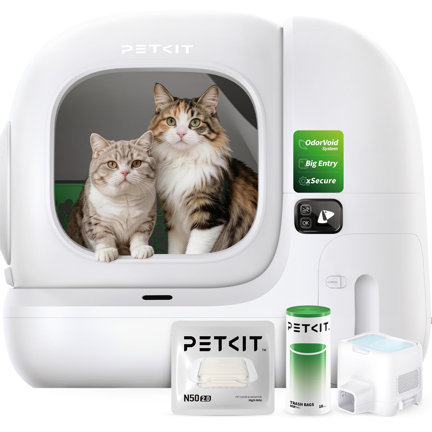 PETKIT PUROBOT MAX 3 Lettiera Gatto Autopulente, Ampio Ingresso, Spazio 76L, Doppio Sistema Deodorante, Design Anti-Perdite, xSecure Anti-Intrappolamento, Controllo App, Ideale pe…