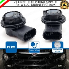 COPPIA CONNETTORI PORTA LAMPADA LUCI DIURNE DRL FIAT 500X FINO AL 2016 P21W