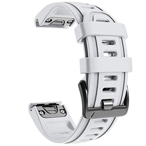 NotoCity Cinturino per Garmin Fenix 6s/Fenix 6s Pro/Fenix 5s/Fenix 5s plus/Fenix 7S/Fenix 7S Pro/Fenix 8 43mm, 20mm Cinturino di Ricambio in Silicone, Braccialetto Quick-Fit (Bian…