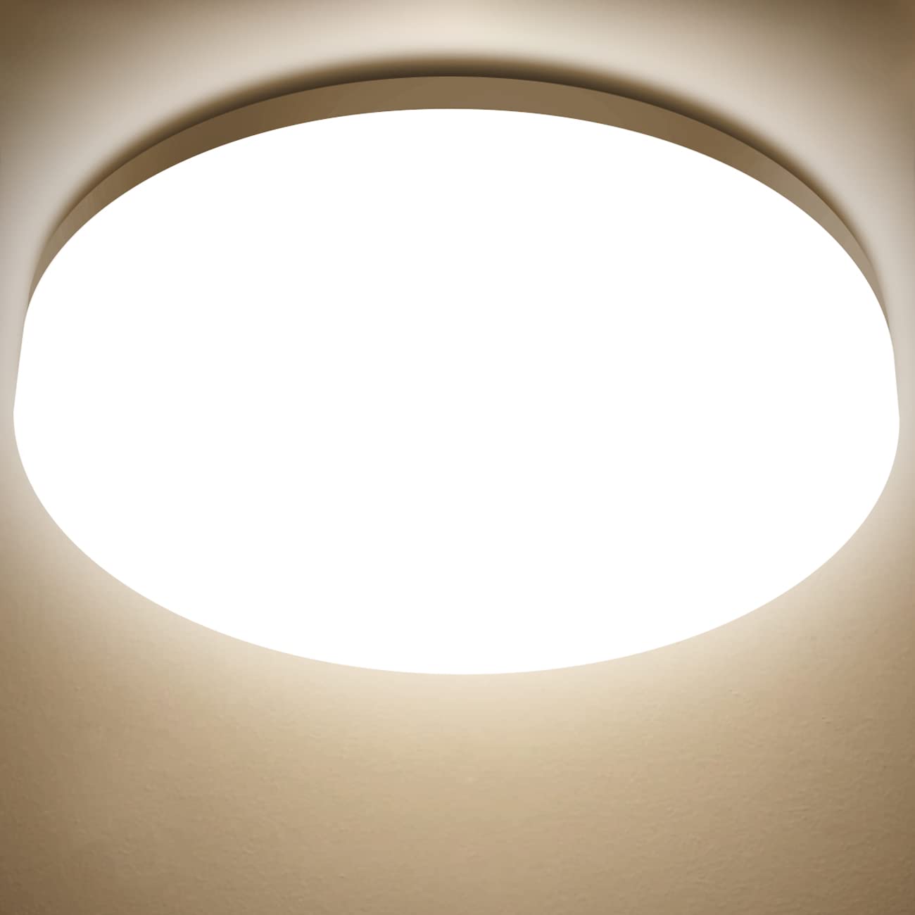 LVWIT Plafoniera a LED Rotonda 18W 1800LM Bianca Neutra 4000k Lampada LED Soffitto Impermeabile IP65 Ideale per Cucina Soggiorno Balcone Corridoio Bagno Camera da letto Ø220mm*50mm