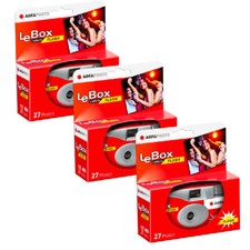 Agfa LeBox fotocamera monouso monouso con flash 27 esposizioni - confezione da 3