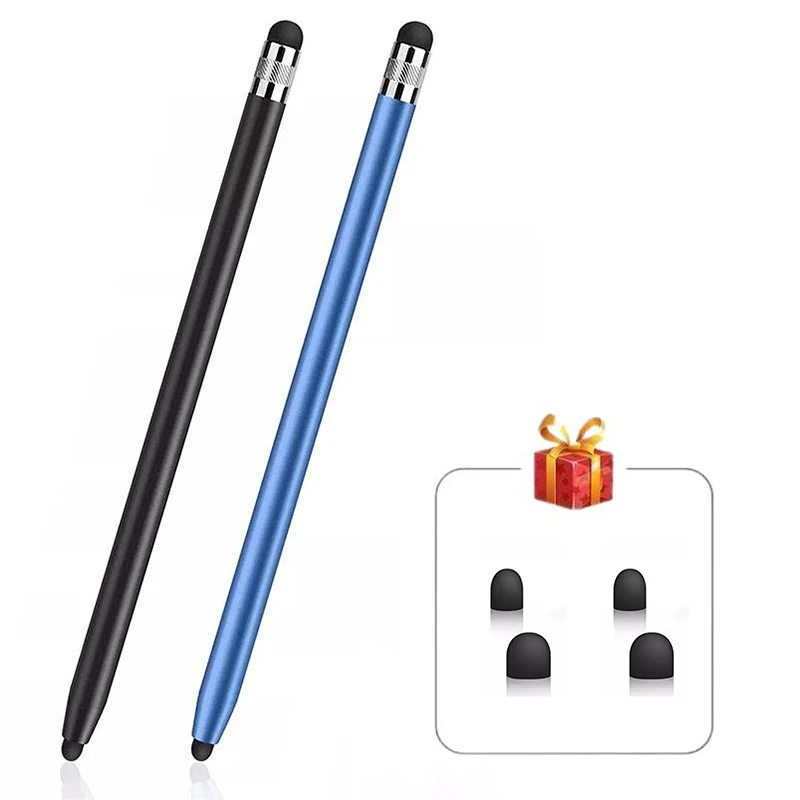 Penna touch per tablet Matita universale Stilo capacitivo Doppia doppia testa in silicone per smartphone Android iPad