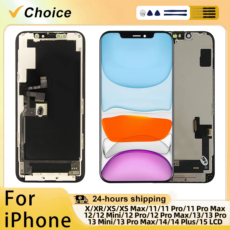 Display LCD Incell per iPhone XS 11 12 13 Mini 14 15 16 Plus 17 Pro Max, Schermo Touch Digitizer di Ricambio per Display X XR