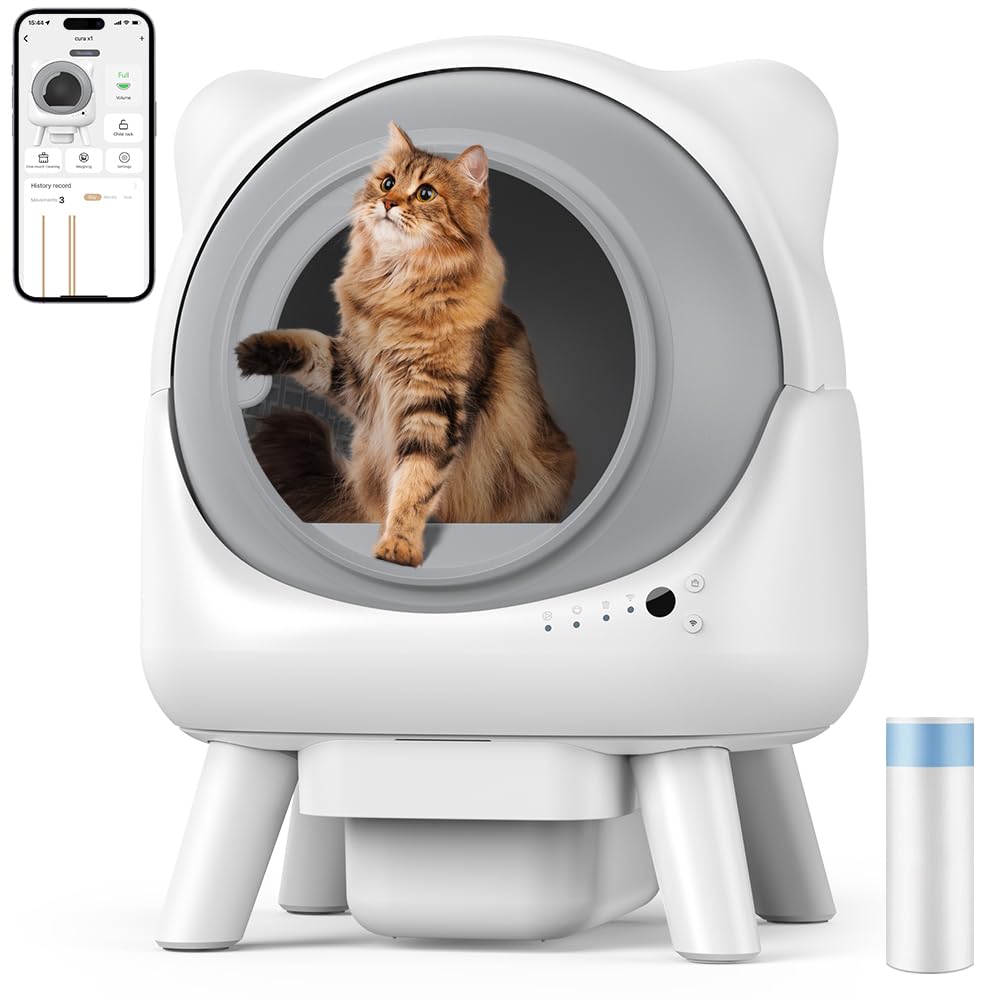 Redkey X1 Lettiera Gatto Autopulente, 95L Elettrica Lettiera Automatica per Gatti, Eliminazione Odori, Controllo APP, Compatibile con Tutti i Tipi di Lettiera, per Famiglie con Pi…