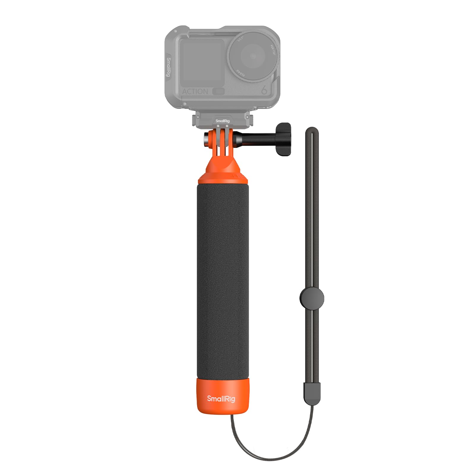SMALLRIG Impugnatura Galleggiante Monopiede Impermeabile, Accessori Action Camera per DJI Action, GoPro, Insta360, Asta Subacquea per Sport Acquatici (Arancione) 6152