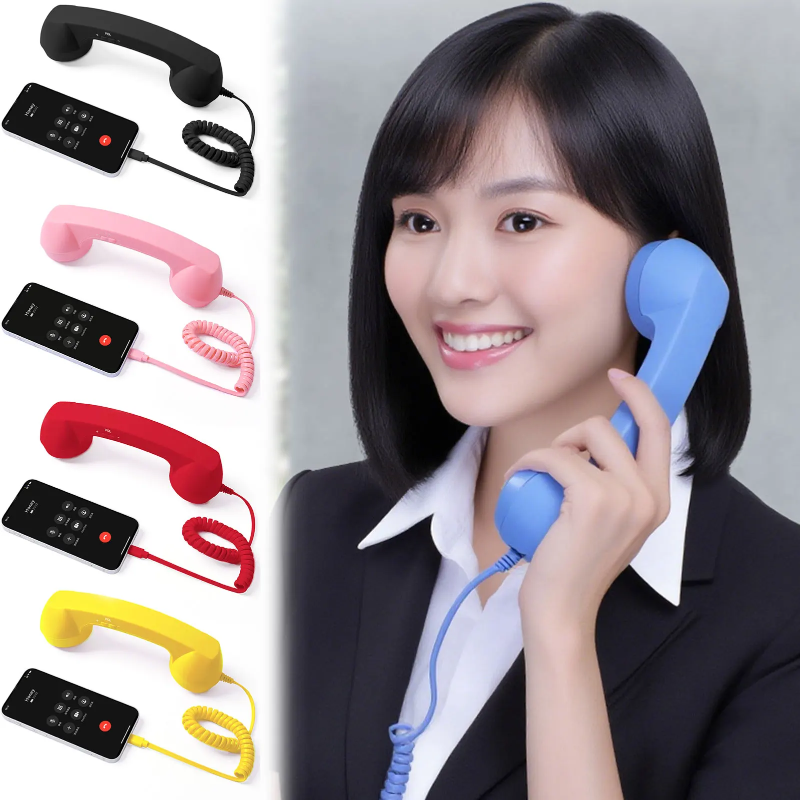 Chiamate mobili di tipo C cablate Ricevitore di telefoni Accessorio per chiamate in stile antico Plug Play Chiamate chiare Ricevitore per cuffie