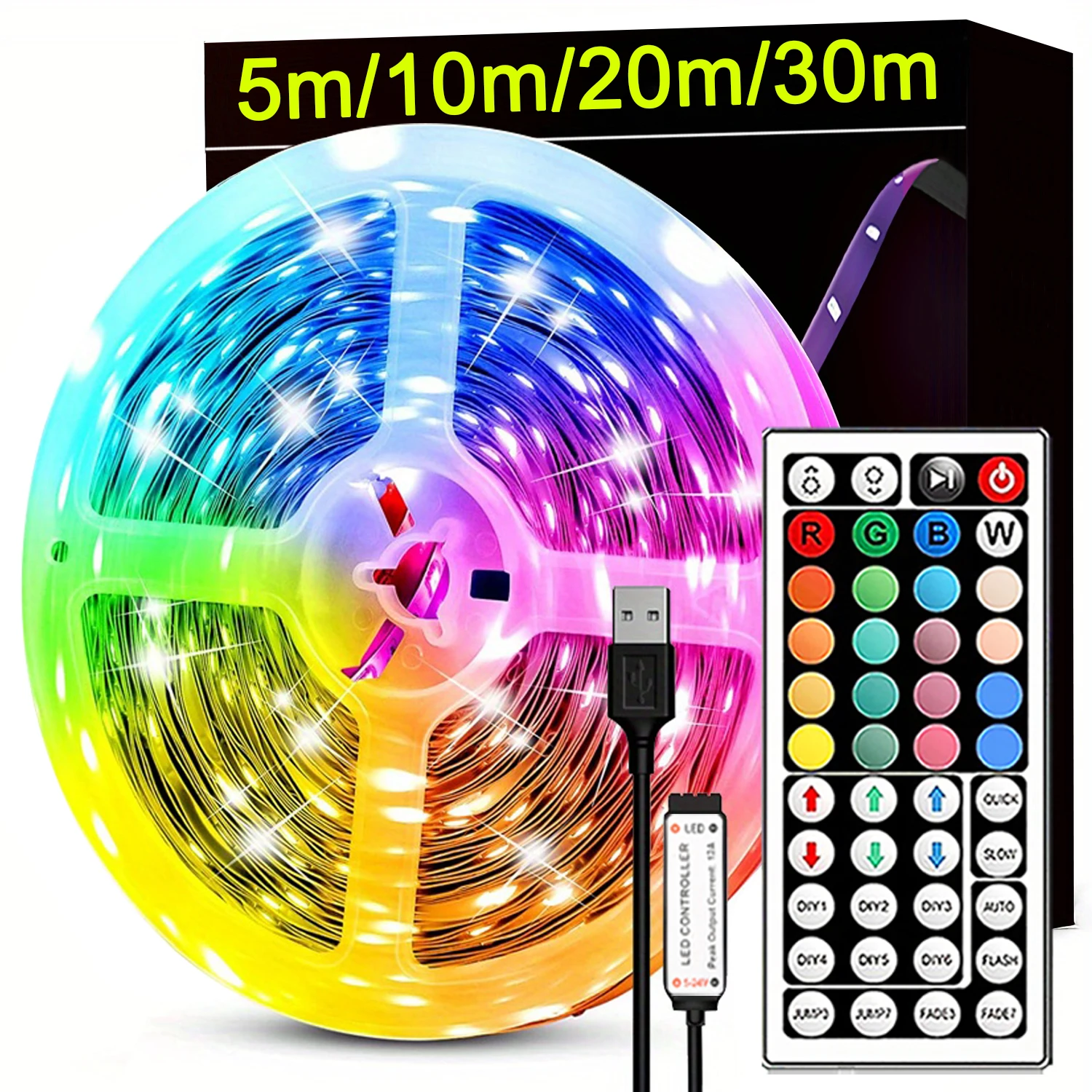 Strisce luminose a LED RGB con telecomando Luces Led Room Light Nastro flessibile USB per la decorazione della stanza Nastro a diodi retroilluminazione TV