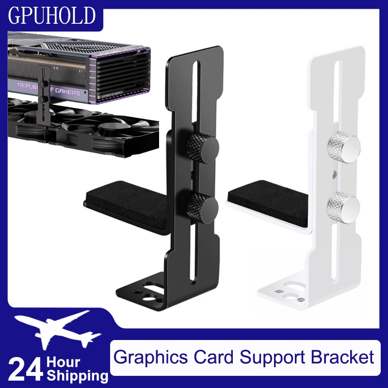 GPUHOLD Supporto per scheda grafica Staffa per scheda video regolabile Supporto GPU per custodia per PC desktop ITX/ATX Accessorio per evitare cedimenti