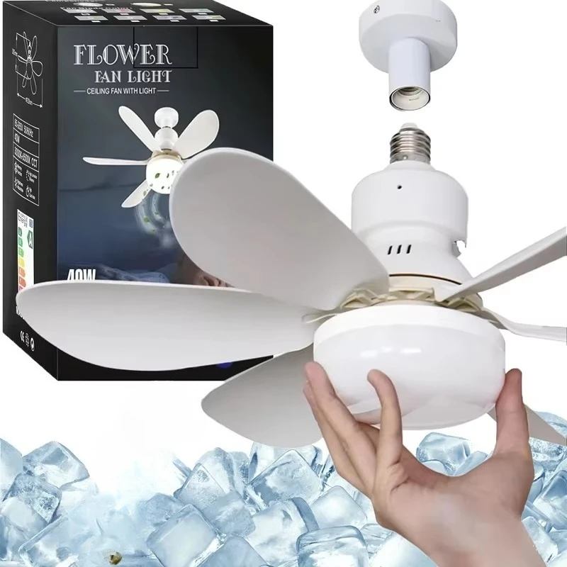 Ventilatore da soffitto da 30 W E27 con funzione di regolazione LED a distanza, adatto per soggiorno, studio e uso domestico 85-265 V