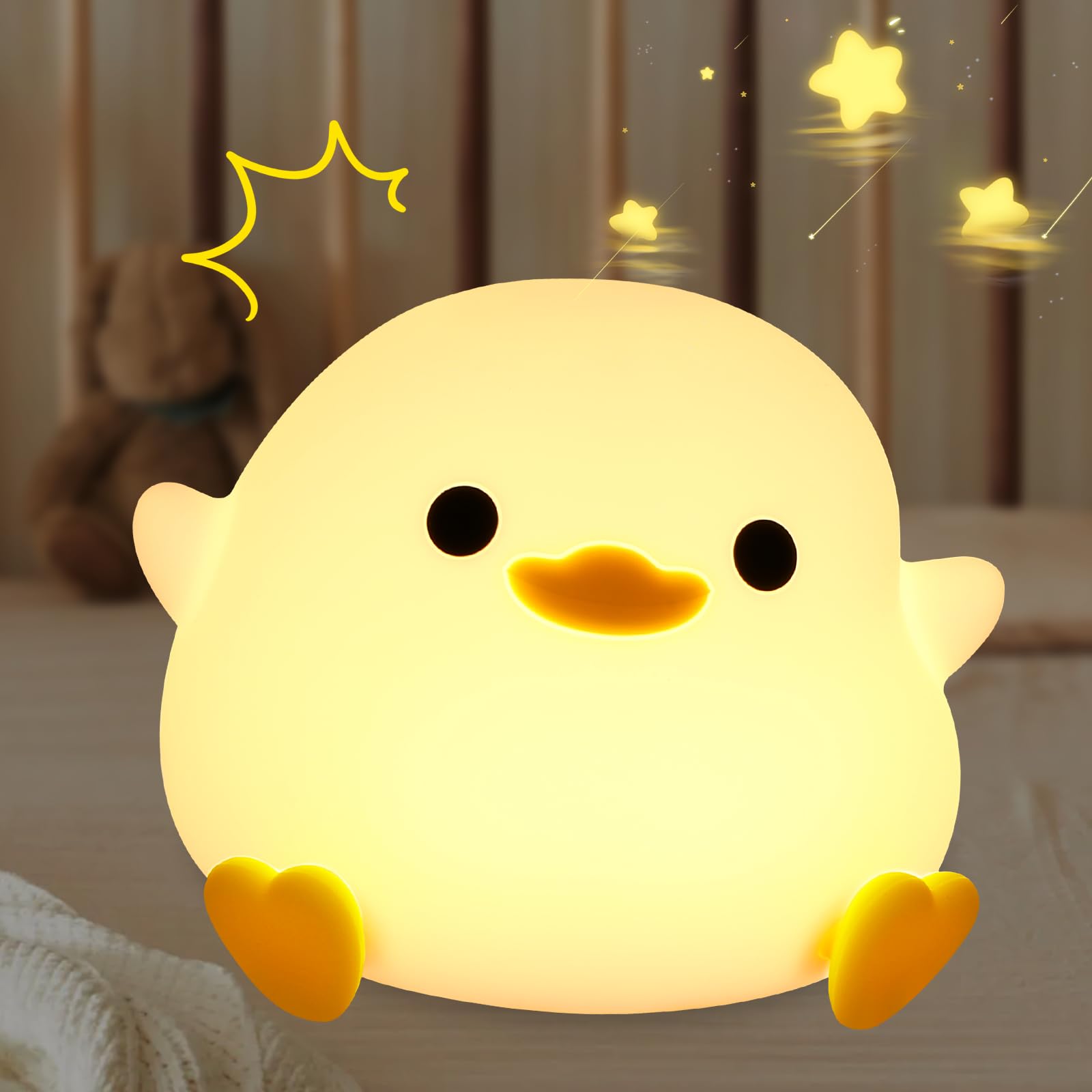 Luce Notturna Bambini Lampada Paperella Led Lampada Notturna Ricaricabile | Anatra Lampada Da Comodino Lampada Paperella Dimmerabile Luci Notturne Portatile Per Bambini Camera Dec…