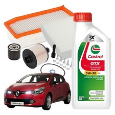 Kit Tagliando Renault Captur Clio IV 1.5 Dci + 5 Litri Castrol Gtx 5w30 RN17