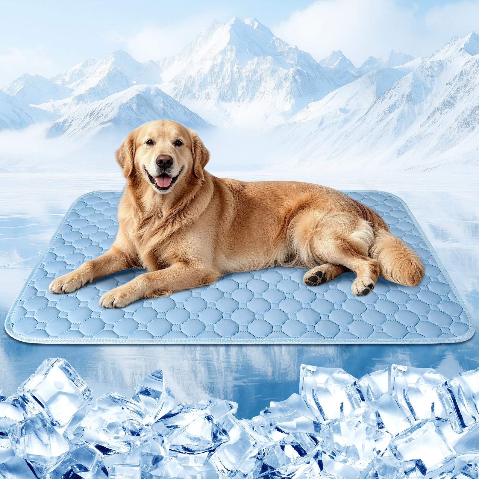 Gimars Tappetino Rinfrescante Cane con Superficie Fresca Ice-Silk, Tappetino Estivo Lavabile e Impermeabile per Cani e Gatti, Antiscivolo Pieghevole per Cuccia Divano Pavimento Au…