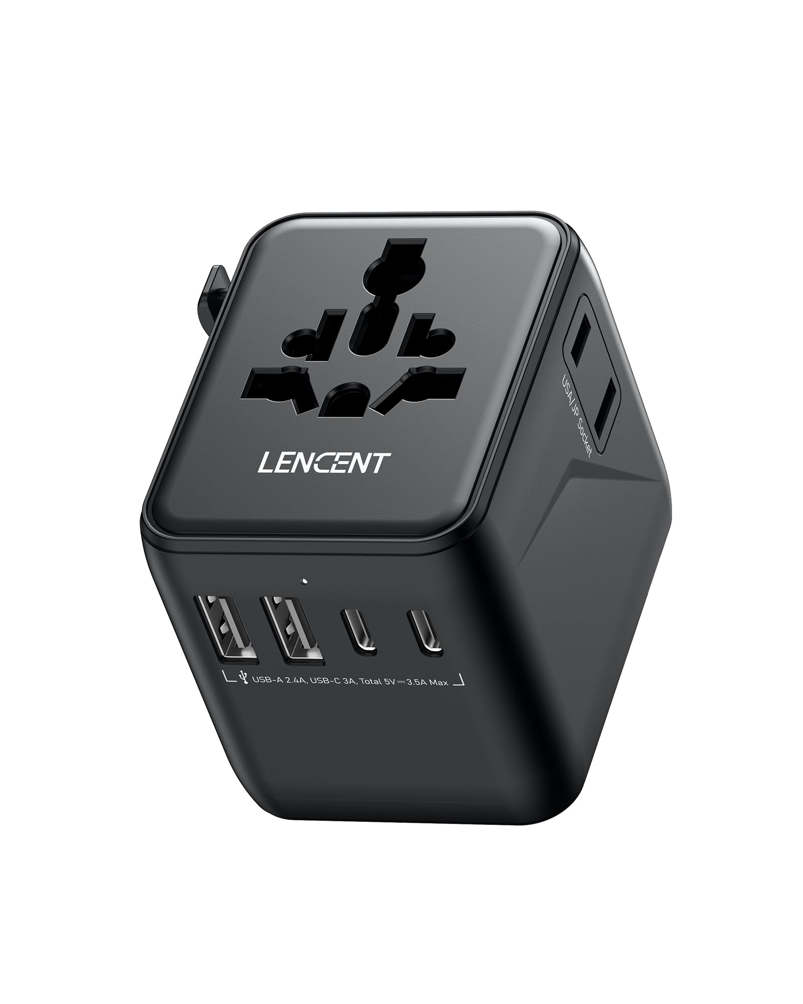 LENCENT Adattatore Universale da Viaggio, Adattatore Spina USA UE UK AUS | Presa Internazionale con 2 USB-A e 2 USB-C per Cellulari Laptop, Tutto in Uno Adattatore Spina per Viagg…