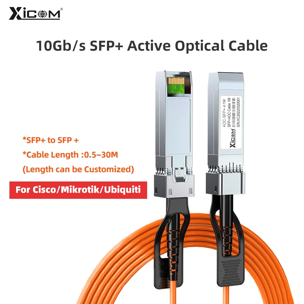 Cavo SFP ottico attivo da 10G SFP+ a SFP+AOC OM2 3M/5M/7M LSZH 10GBASE (AOC) per Cisco, MikroTik, Ubiquiti... Interruttore ecc. Fibra ottica