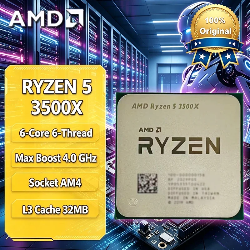 Processore AMD Ryzen 5 R5 3500X 3.6GHz 6-Core 6-Thread CPU Socket AM4 3.6GHz 7NM 65W DDR4 Ma Senza Ventola