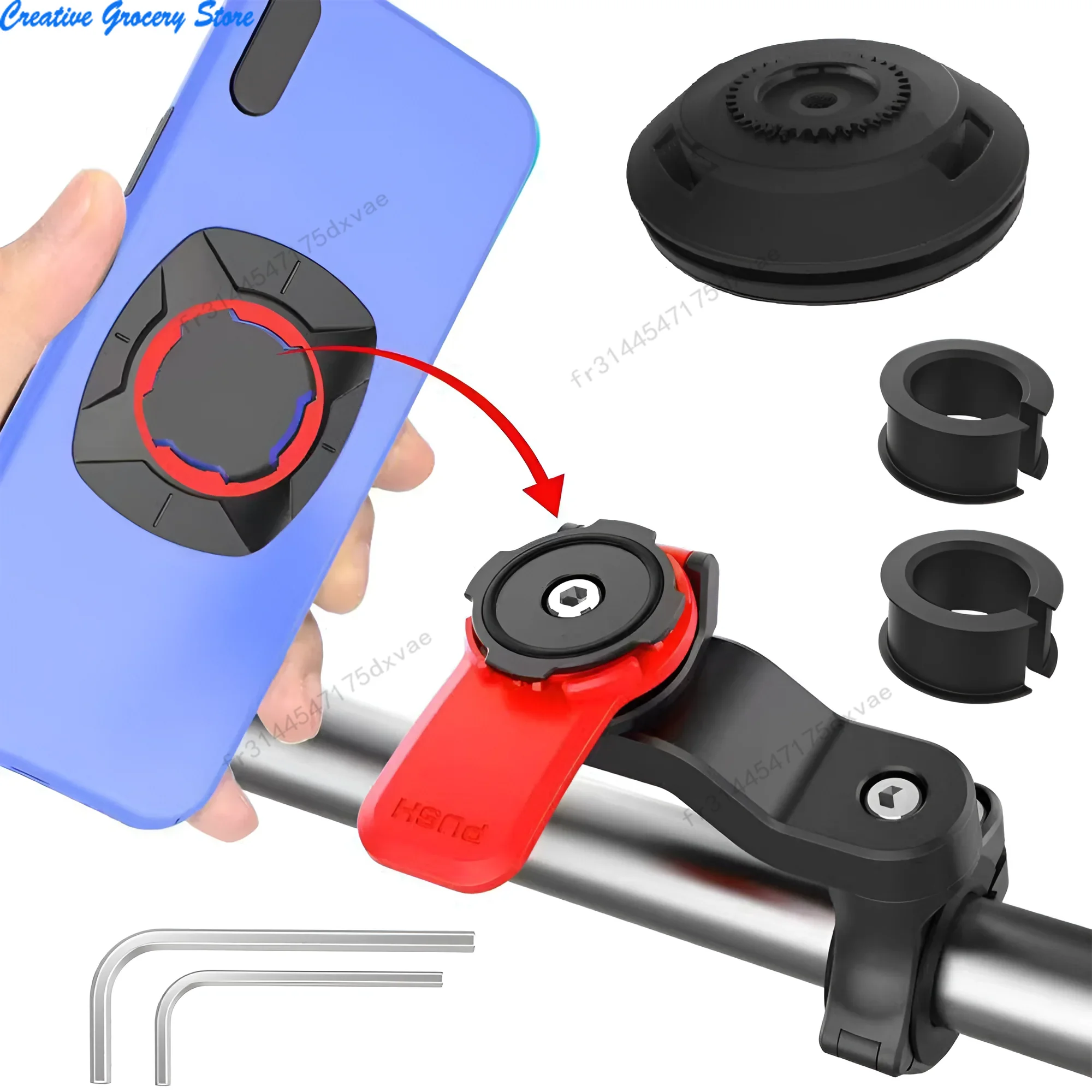 Supporto per telefono da moto, supporto anti-vibrazione per cellulare da bicicletta con ammortizzatore di vibrazioni, attacco/scollegamento rapido