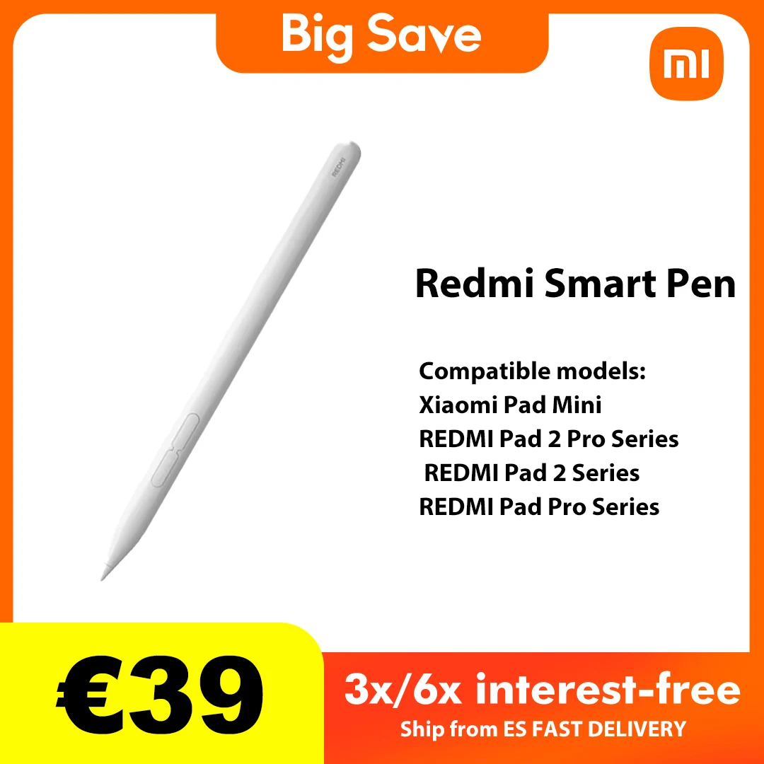 Xiaomi Redmi Smart Pen Pennino Stylus Redmi per Xiaomi Pad Mini / REDMI Pad 2 Pro Series / REDMI Pad 2 / REDMI Pad Pro Tablet Sensibilità alla pressione a 4096 livelli