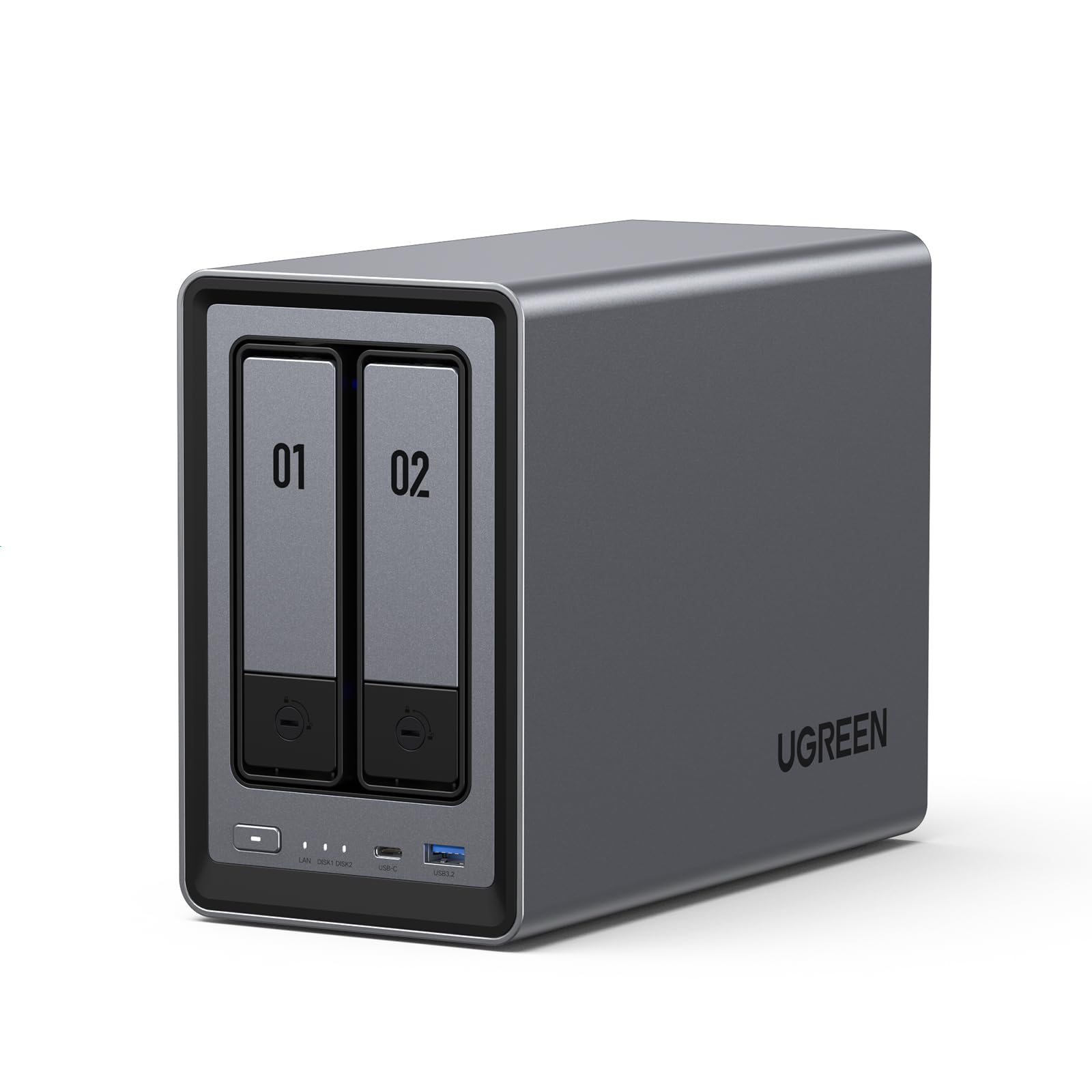 UGREEN NASync DXP2800 NAS 2 vani per home office e utenti tech (senza HDD) | Intel N100 quad-core, 2,5GbE, 8GB DDR5 fino a 16GB, 2×M.2, HDMI 4K; per Docker, VM e album foto AI