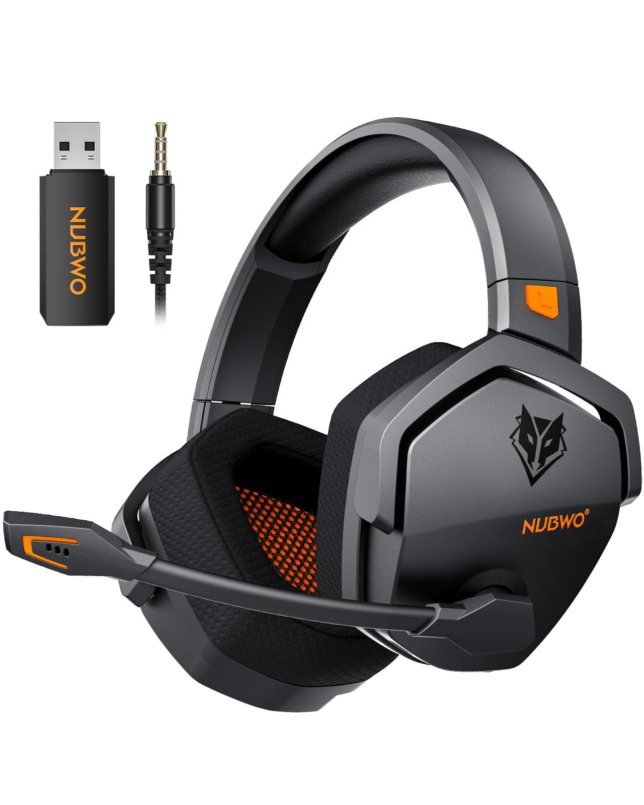 NUBWO G06 Cuffie Gaming per PC/Ps5/Ps4/NS/Mobile,2,4GHz Wireless+5.3 Bluetooth,Cuffie Wireless con Microfono 7.1 Qualità Audio Senza Perdita di Bassa Latenza,Durata di Oltre 100+…
