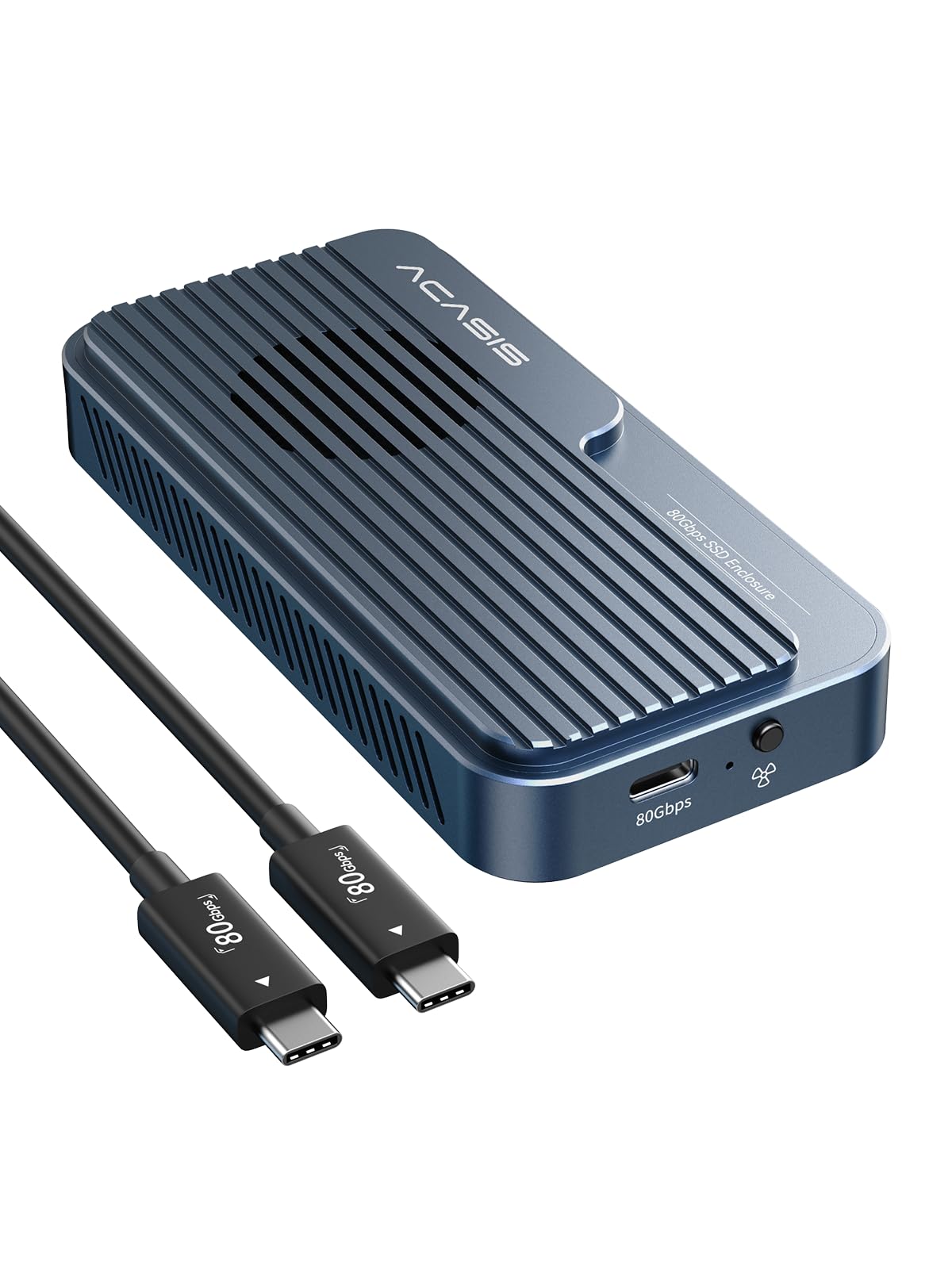 ACASIS Case SSD M.2 NVMe 80Gbps Thunderbolt 4 V2.0 con Ventola | Retrocompatibile Thunderbolt 5/4/3, USB4/3.2/3.1/3.0, Plug & Play, per Mac Studio, Alluminio Silver, per PC/Mac,Ph…
