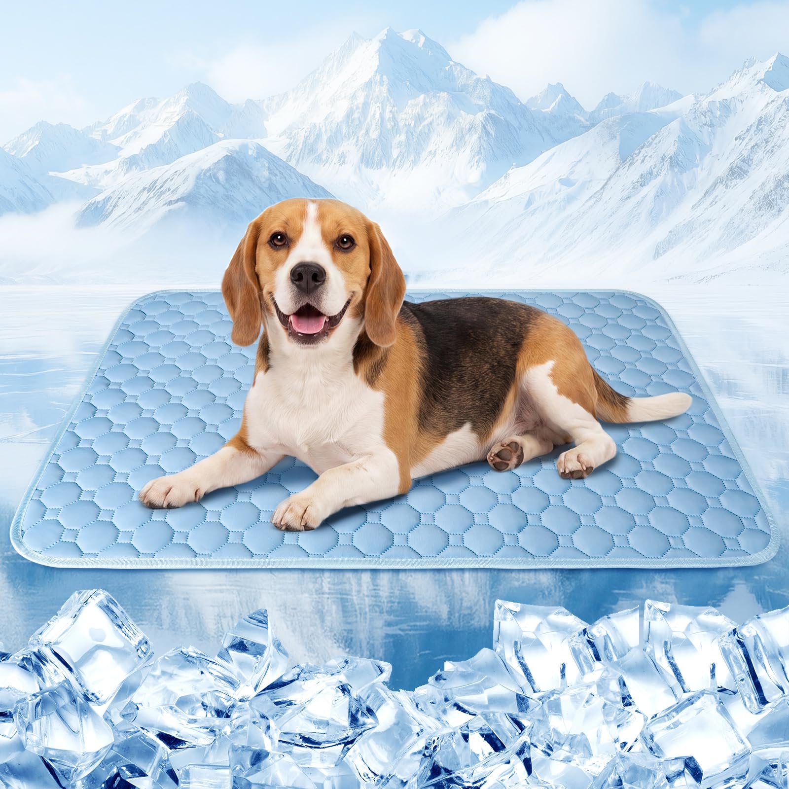 Gimars Tappetino Rinfrescante Cane con Superficie Fresca Ice-Silk, Tappetino Estivo Lavabile e Impermeabile per Cani e Gatti, Antiscivolo Pieghevole per Cuccia Divano Pavimento Au…
