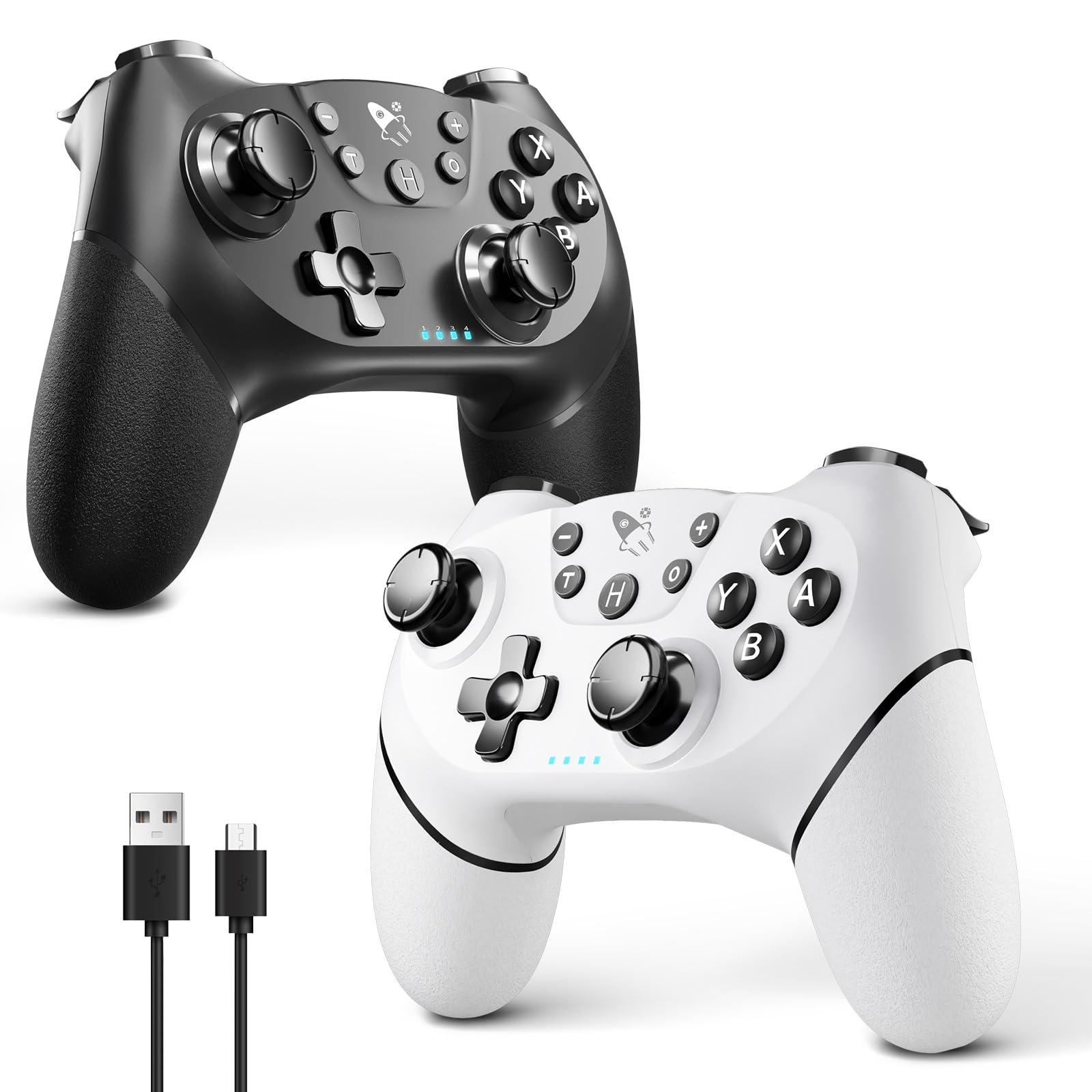 AceGamer 2pcs Controller Wireless per Switch/Switch 2/Lite/OLED, Controller per Switch Pro con funzione di risveglio con un solo pulsante con doppia vibrazione/turbo/screenshot (N…