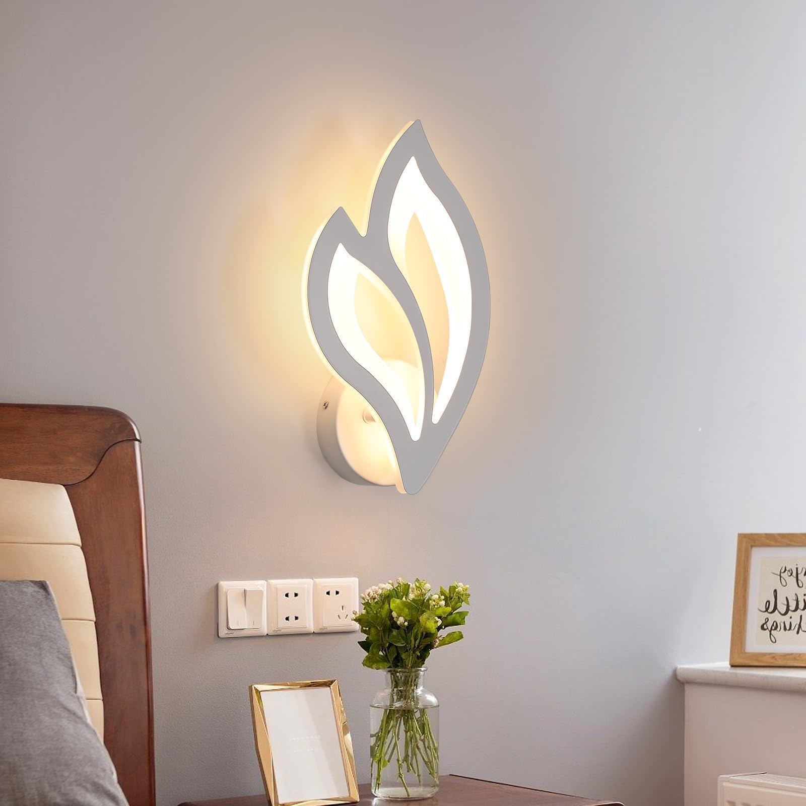 SENQIU Applique da Parete Interno, 13W 1500LM 3000K Luce Bianco Calda | Lampada da Parete a LED a Forma di Fiore in Acrilico, Lampada a Muro Moderna per Corridoio, Camera da Letto…