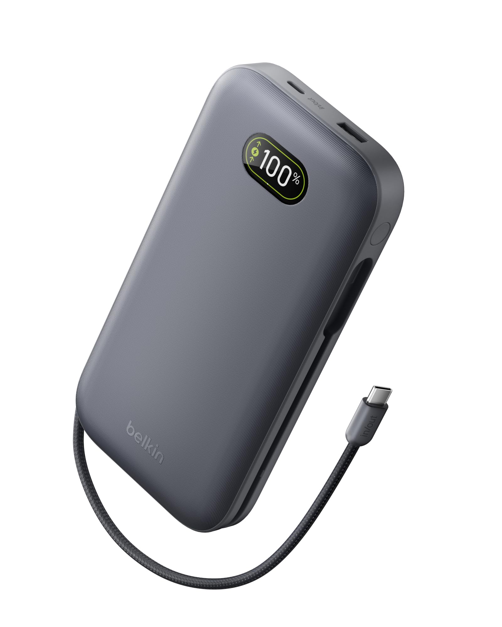 Belkin UltraCharge Pro Power Bank 27000mAh, Caricatore Portatile con Cavo USB C Integrato, USB PD 240W, Power Bank Portatile con Carica Rapida per MacBook Pro, iPhone, iPad Pro, G…