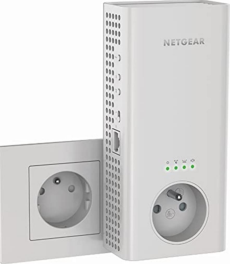 NETGEAR Ripetitore WiFi Mesh (EX6470), ripetitore WiFi potente AC1900 copre fino a 150 m², amplificatore WiFi con presa integrata, WiFi Extender 1Port Ethernet, WiFi Booster compa…