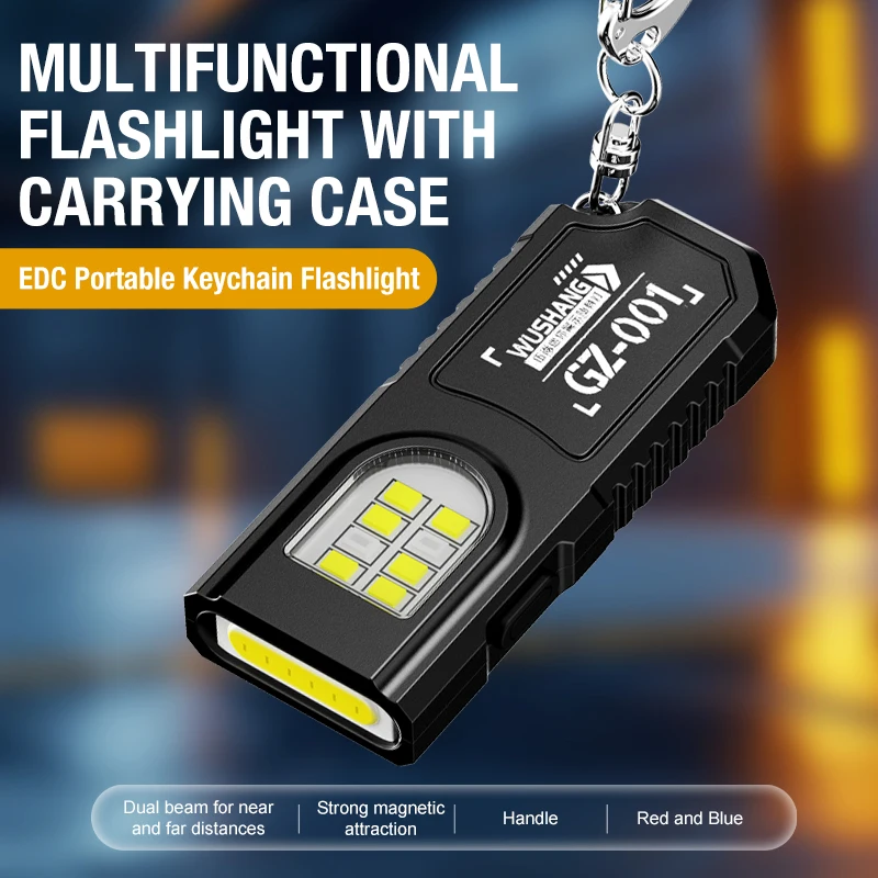 Torcia LED COB Portatile con Clip, Ricaricabile USB, Potente Mini Lanterna da Lavoro per Esterni con Magnete