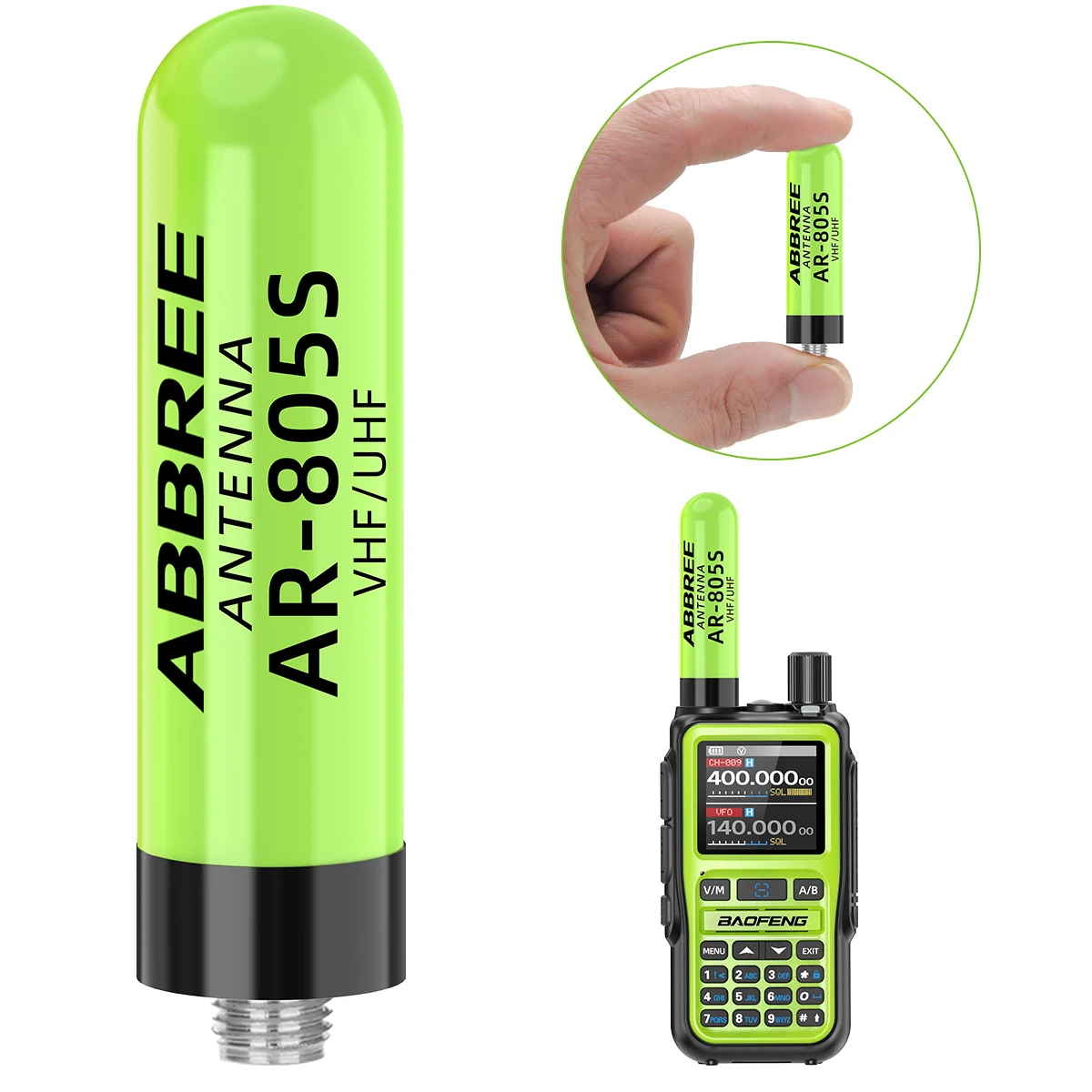 ABBREE AR-805S Mini Antenna per Walkie Talkie SMA-Femmina UHF VHF Doppia Banda ad Alto Guadagno per Baofeng UV-5R Mini UV-21 PRO Radio Amatoriale
