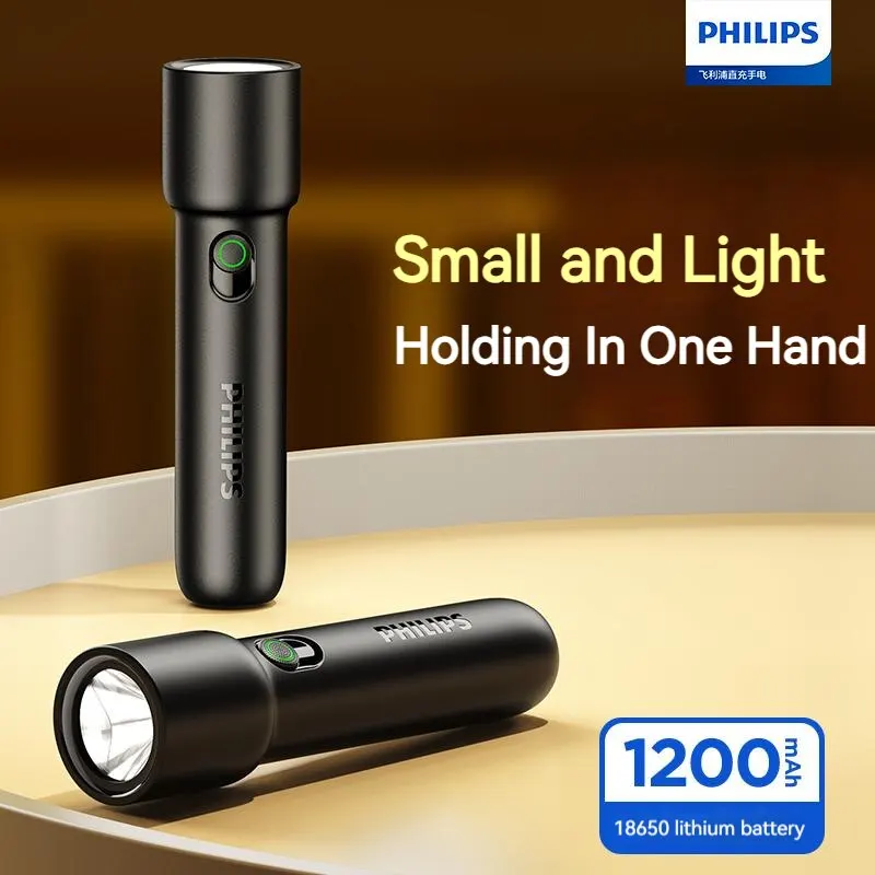 Philips 2025 Nuova torcia portatile EDC Torce LED ricaricabili per l'autodifesa personale da campeggio Escursionismo